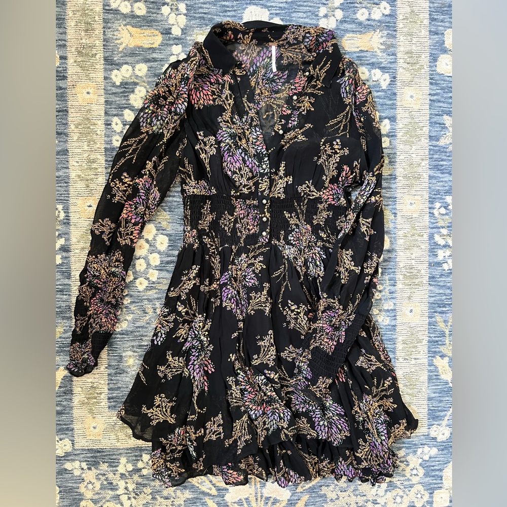 Free People Black Floral Dress
